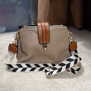 Stylish Tan and Brown Women's Crossbody Bag